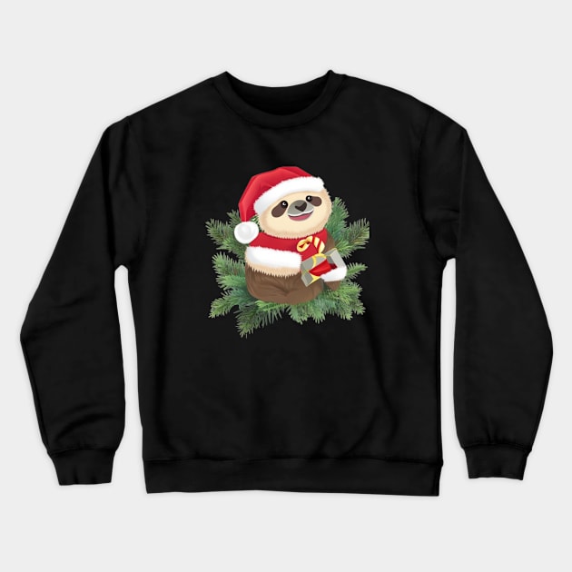 Funny Santa Sloth Crewneck Sweatshirt by halazidan